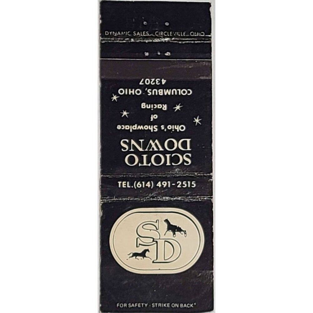 Vintage Matchbook Cover Scioto Downs Columbus Ohio Horse Racing